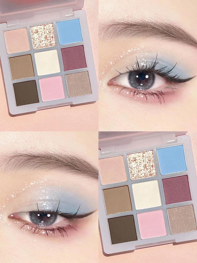 DIKALU Spring And Summer New Eyeshadow Palette Oh Rosy Nine Palace Grid Auto Focus Low Saturation Smoke Powder Rose Plate