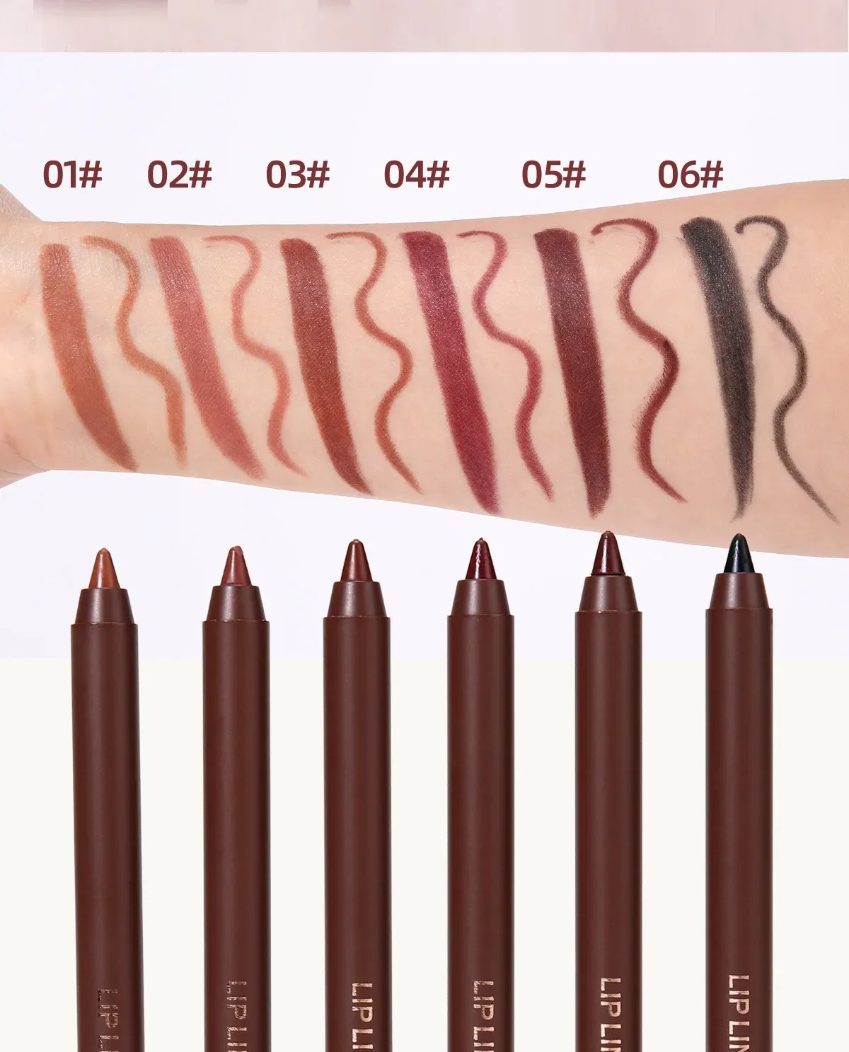 6 Colors Waterproof Matte Lipliner Pencil Black Red Contour Tint Lipstick Long Lasting Non-stick Cup Moisturising Lips Makeup