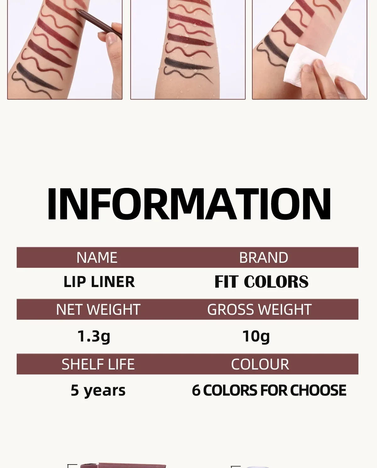 6 Colors Waterproof Matte Lipliner Pencil Black Red Contour Tint Lipstick Long Lasting Non-stick Cup Moisturising Lips Makeup