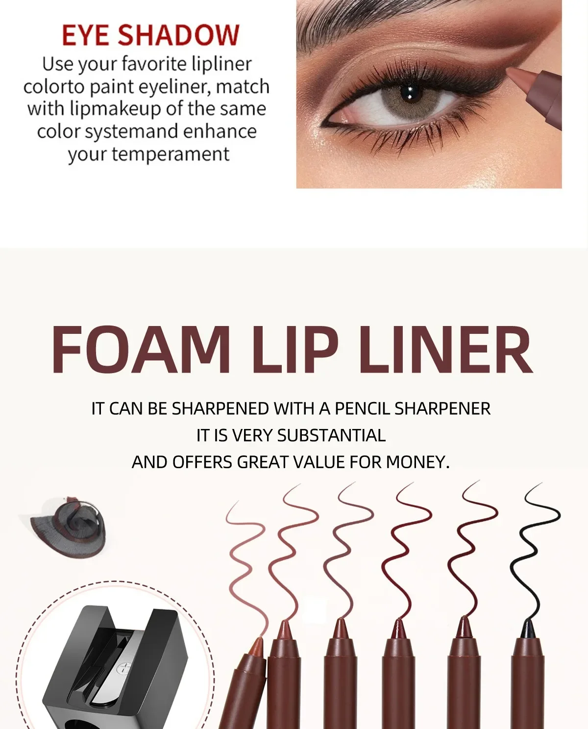 6 Colors Waterproof Matte Lipliner Pencil Black Red Contour Tint Lipstick Long Lasting Non-stick Cup Moisturising Lips Makeup