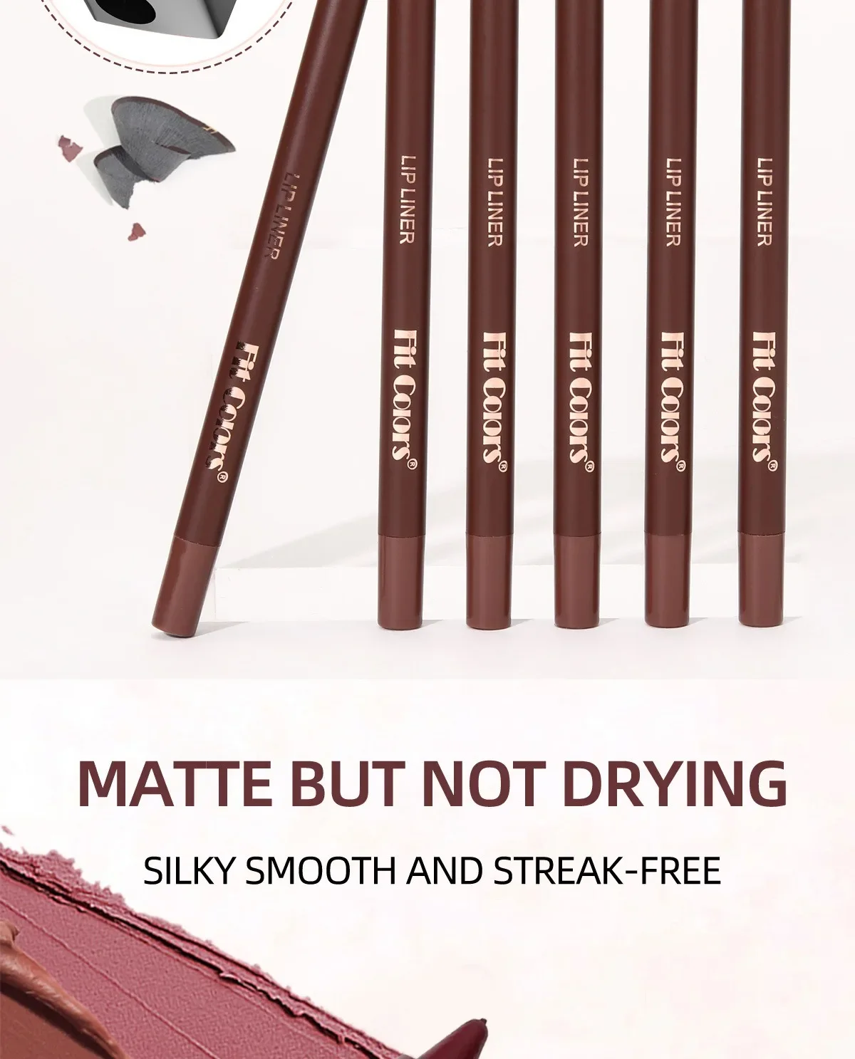 6 Colors Waterproof Matte Lipliner Pencil Black Red Contour Tint Lipstick Long Lasting Non-stick Cup Moisturising Lips Makeup