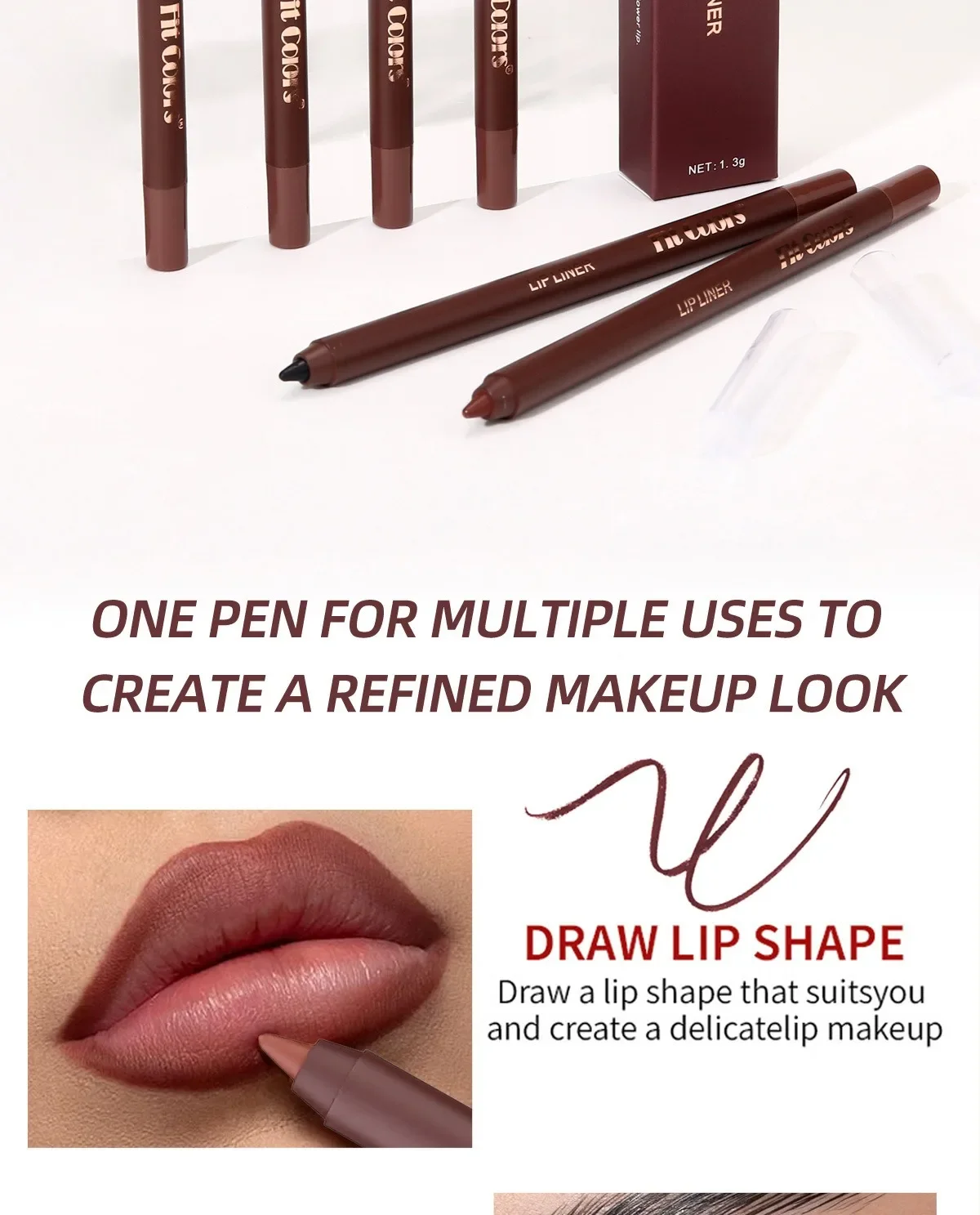 6 Colors Waterproof Matte Lipliner Pencil Black Red Contour Tint Lipstick Long Lasting Non-stick Cup Moisturising Lips Makeup