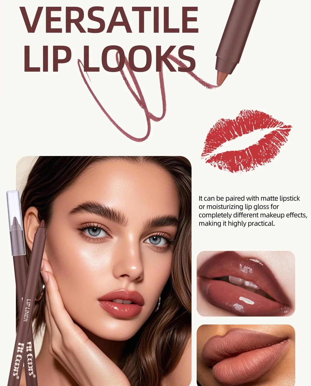 6 Colors Waterproof Matte Lipliner Pencil Black Red Contour Tint Lipstick Long Lasting Non-stick Cup Moisturising Lips Makeup