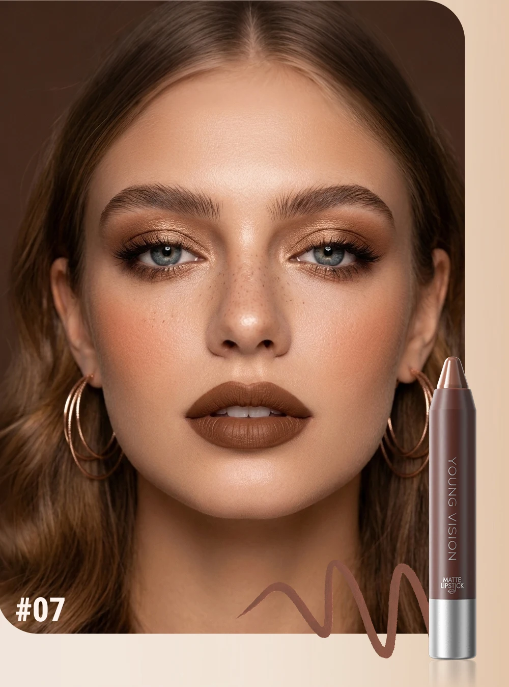 Matte Soft Mist Lip Liner Lipsticks 8 Colors Smooth and Pigmented Non-Stick Chocolate Lipsticks