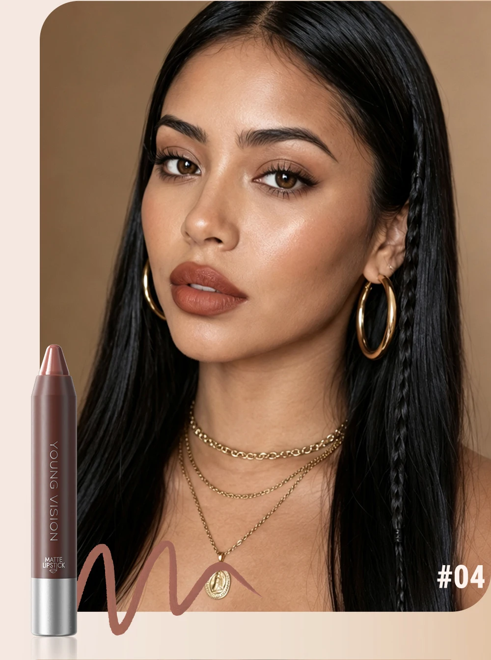 Matte Soft Mist Lip Liner Lipsticks 8 Colors Smooth and Pigmented Non-Stick Chocolate Lipsticks