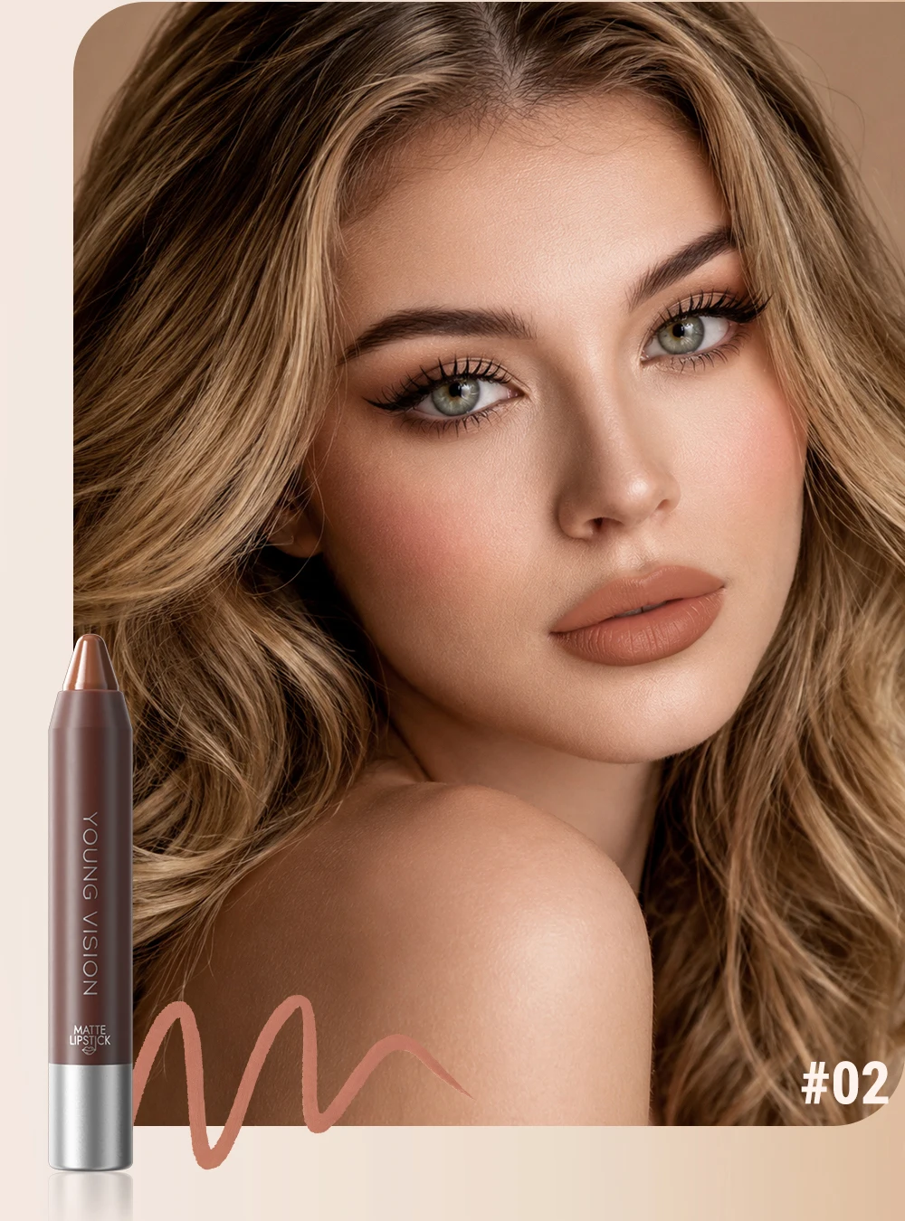 Matte Soft Mist Lip Liner Lipsticks 8 Colors Smooth and Pigmented Non-Stick Chocolate Lipsticks