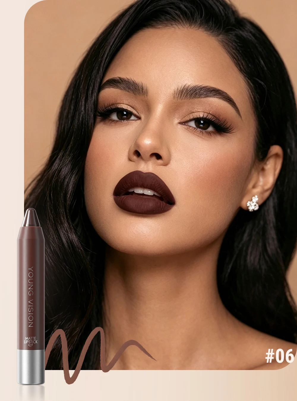 Matte Soft Mist Lip Liner Lipsticks 8 Colors Smooth and Pigmented Non-Stick Chocolate Lipsticks