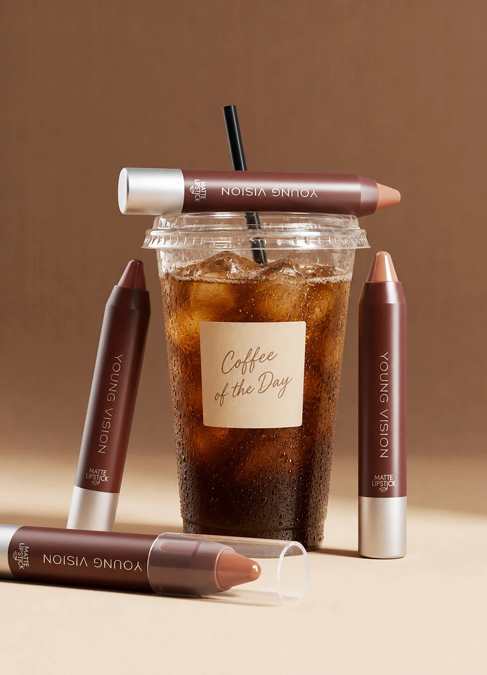 Matte Soft Mist Lip Liner Lipsticks 8 Colors Smooth and Pigmented Non-Stick Chocolate Lipsticks