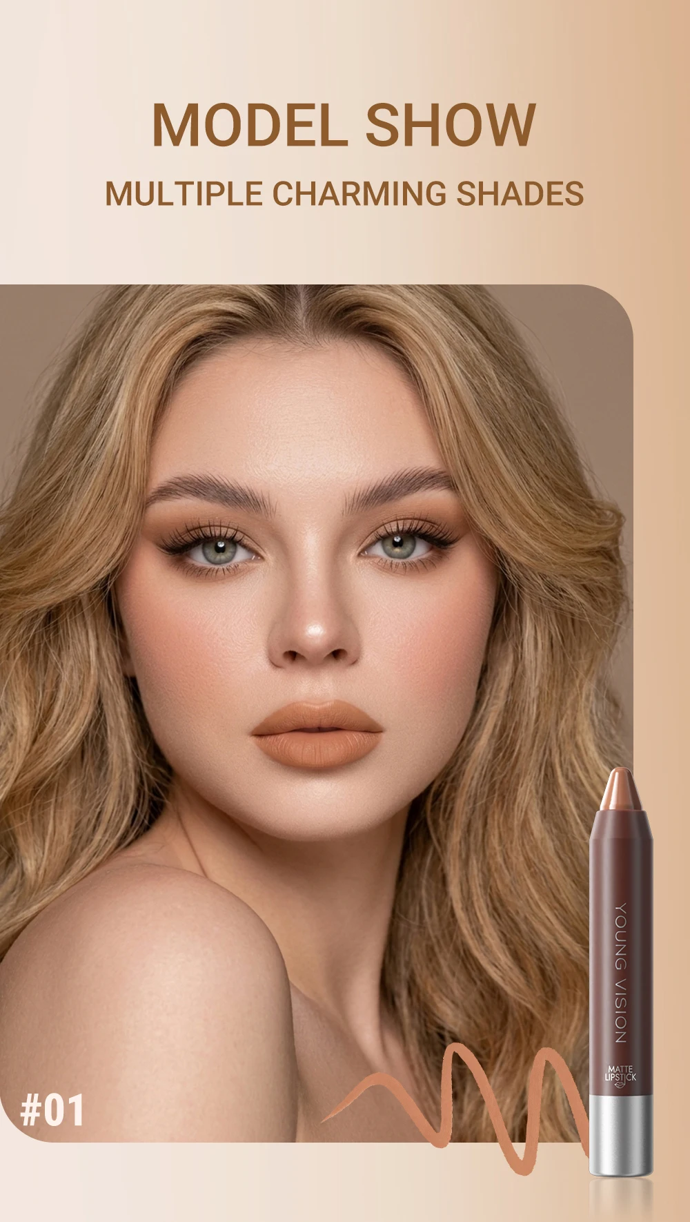 Matte Soft Mist Lip Liner Lipsticks 8 Colors Smooth and Pigmented Non-Stick Chocolate Lipsticks