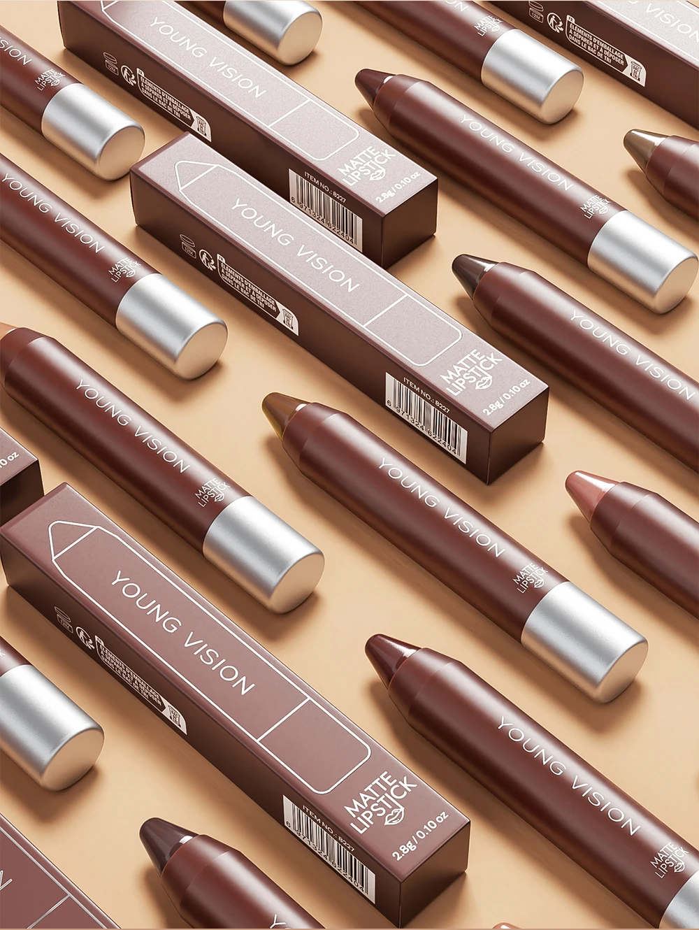 Matte Soft Mist Lip Liner Lipsticks 8 Colors Smooth and Pigmented Non-Stick Chocolate Lipsticks