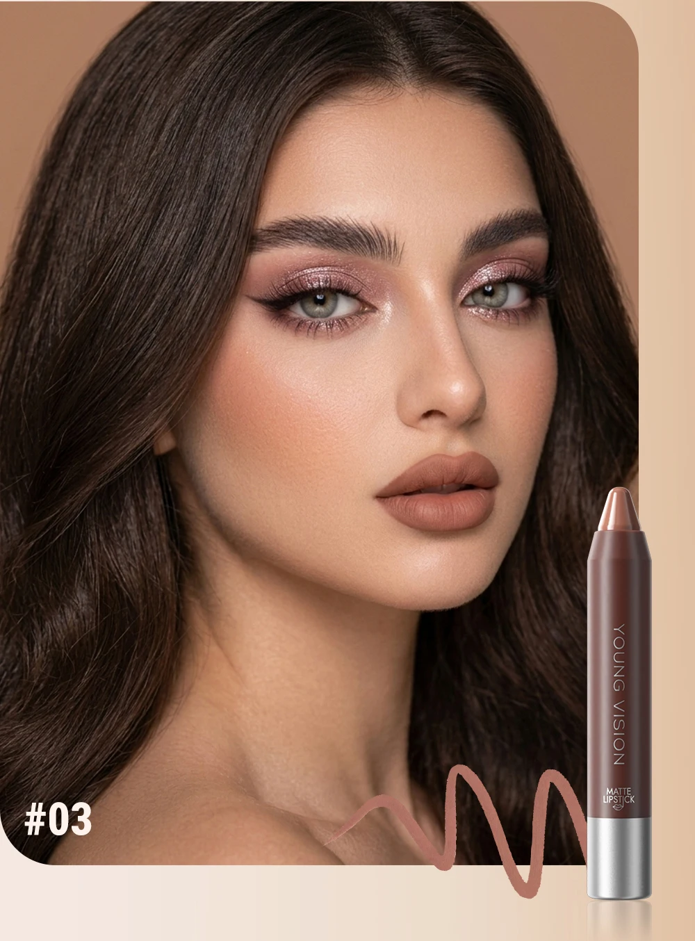 Matte Soft Mist Lip Liner Lipsticks 8 Colors Smooth and Pigmented Non-Stick Chocolate Lipsticks