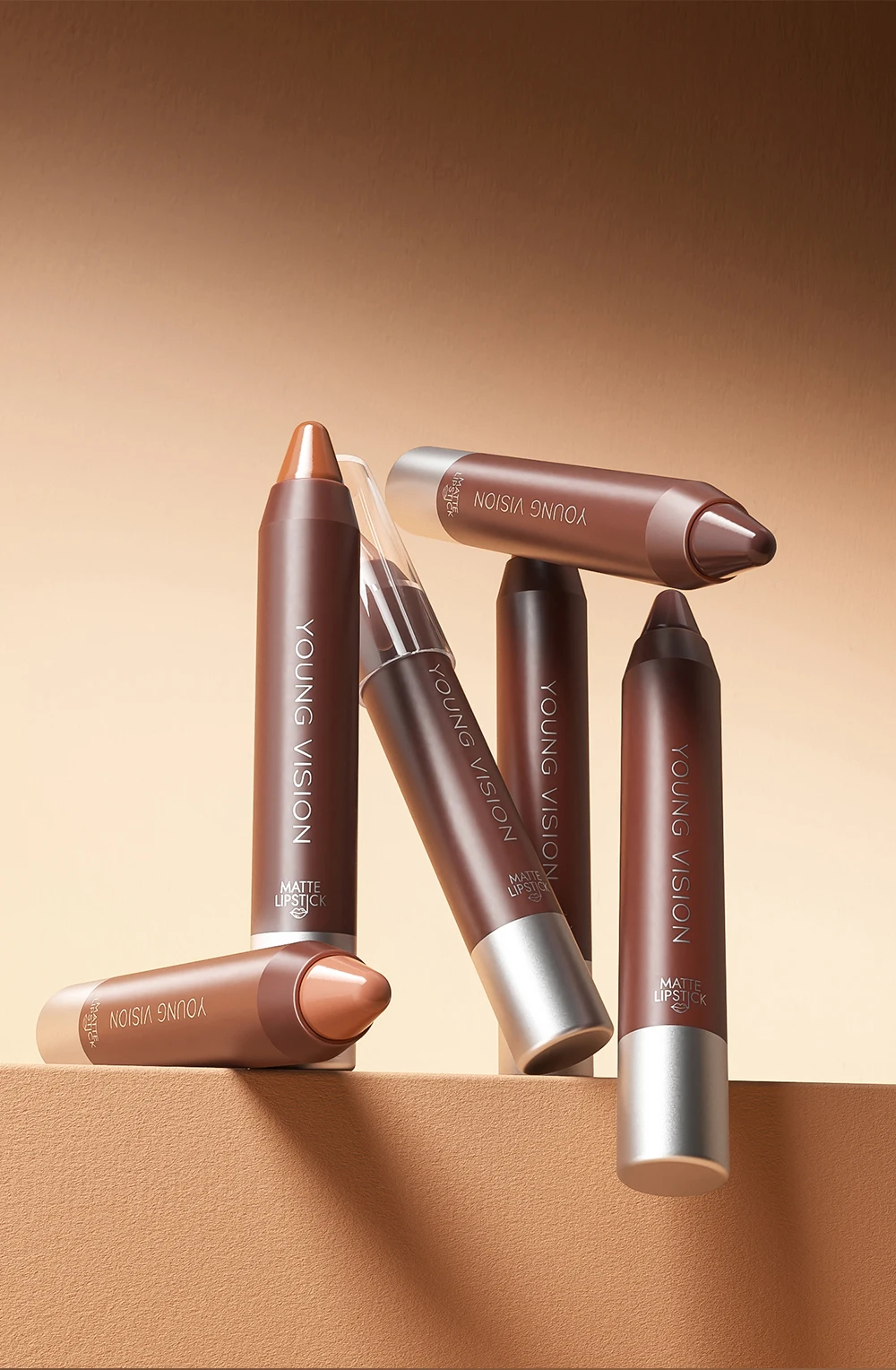 Matte Soft Mist Lip Liner Lipsticks 8 Colors Smooth and Pigmented Non-Stick Chocolate Lipsticks