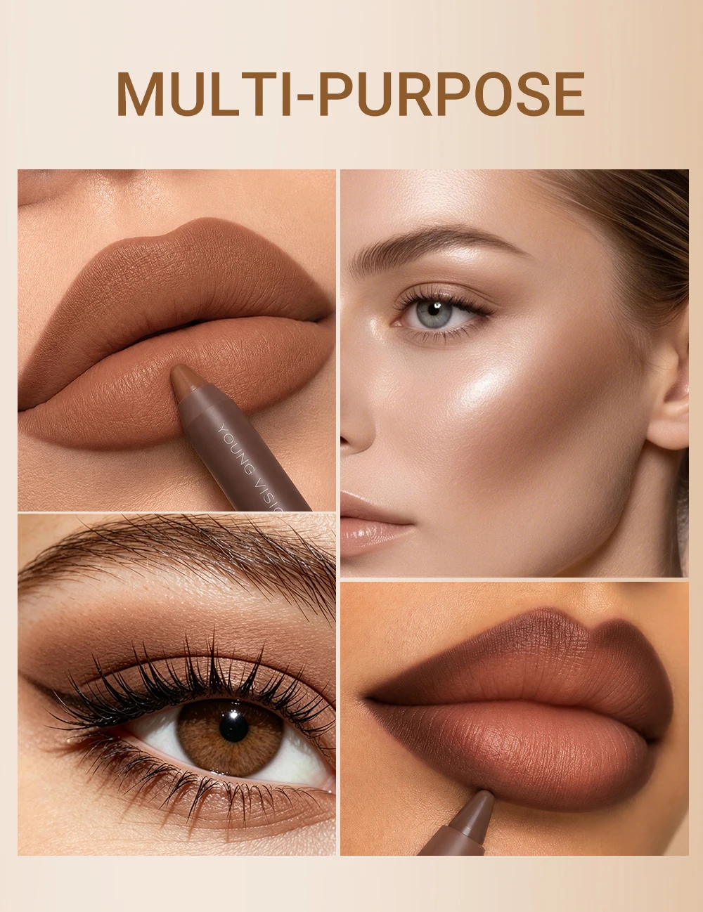 Matte Soft Mist Lip Liner Lipsticks 8 Colors Smooth and Pigmented Non-Stick Chocolate Lipsticks