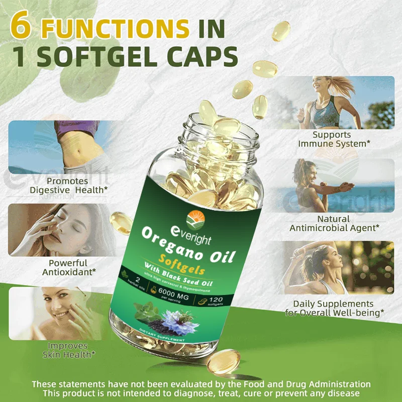 Organic Oregano Oil with Black Seed Oil – Antioxidant, Digestive Support, Intestinal Flora Balance & Immune System Health