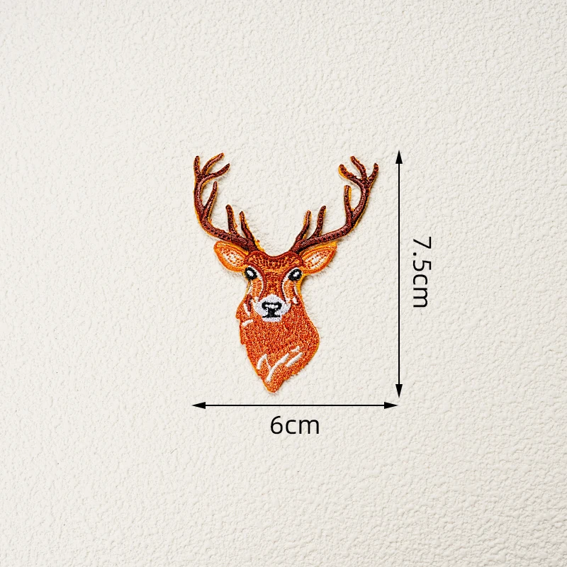 Exquisite Embroidered Animal Iron On Patch Elk Zebra Goat Embroidered Badge DIY Clothes and Bags Fashion Decoration Accessories