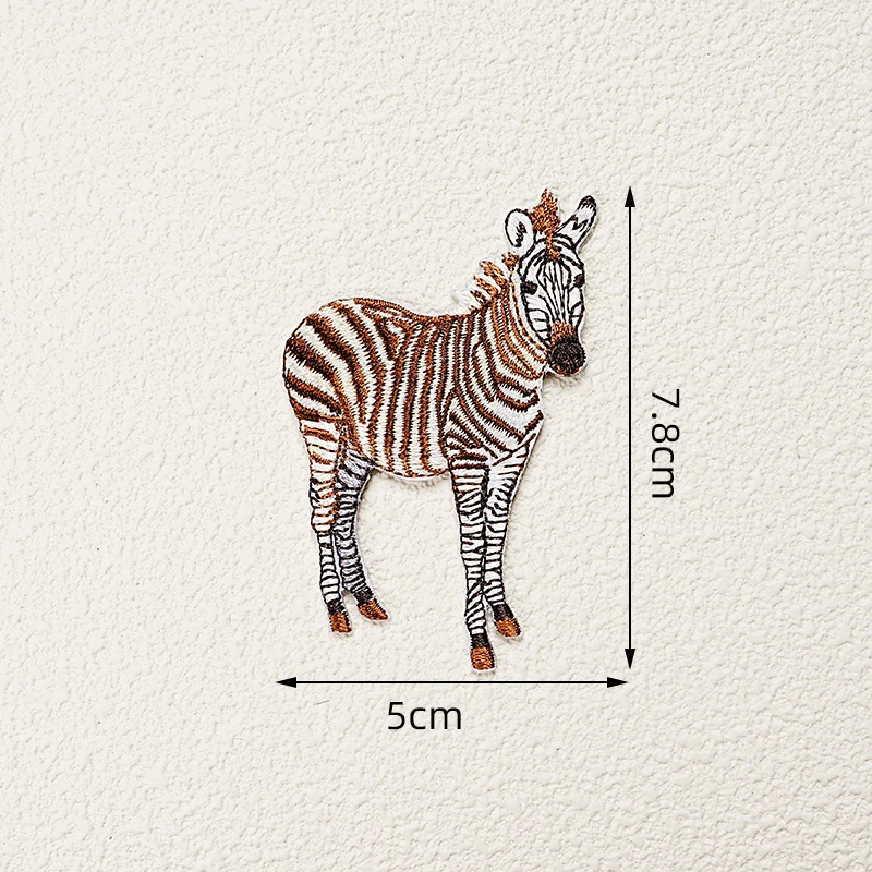 Exquisite Embroidered Animal Iron On Patch Elk Zebra Goat Embroidered Badge DIY Clothes and Bags Fashion Decoration Accessories