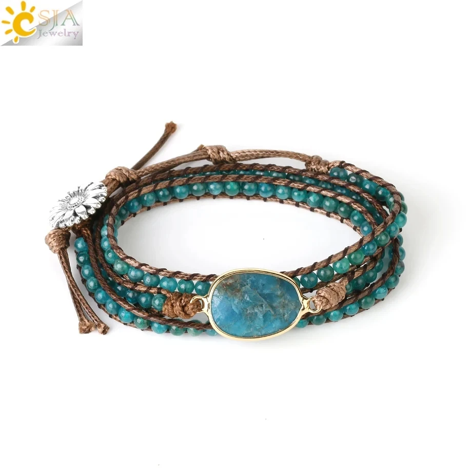 Bohemain Women Leather Bracelet Gem Stone Pink Crystal Vintage Weaving Statement Fancy Girl Bracelet Bijoux Dropshipping S308