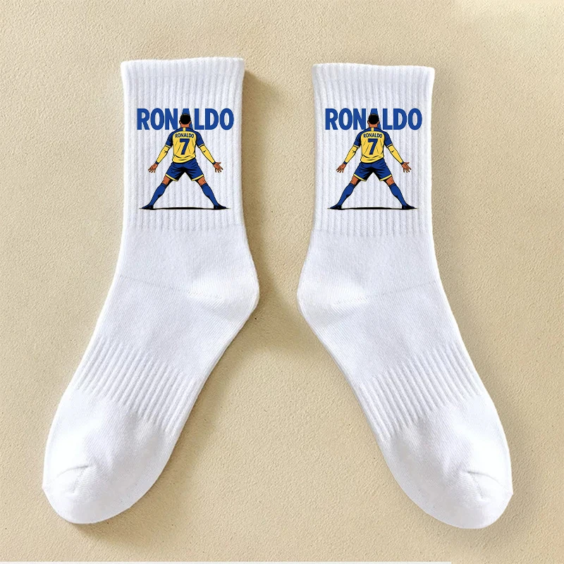 Cristiano Ronaldo Kids Long Socks CR7 Fashion Printed Hosiery Summer Breathable Thin Socks Outdoor Sports Socks Birthday Gifts