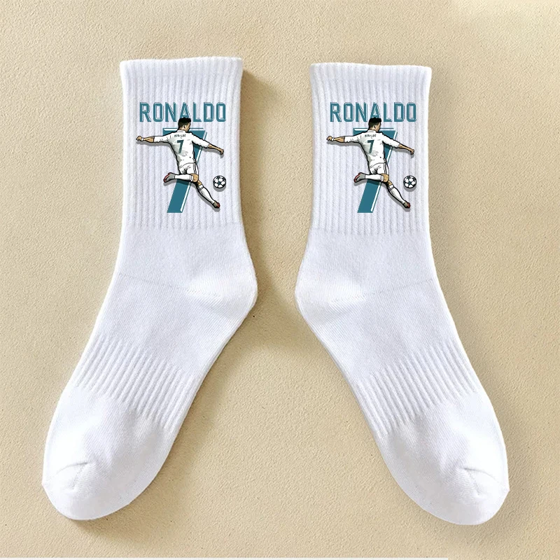 Cristiano Ronaldo Kids Long Socks CR7 Fashion Printed Hosiery Summer Breathable Thin Socks Outdoor Sports Socks Birthday Gifts