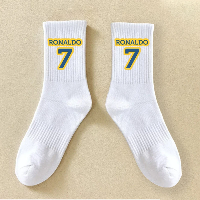 Cristiano Ronaldo Kids Long Socks CR7 Fashion Printed Hosiery Summer Breathable Thin Socks Outdoor Sports Socks Birthday Gifts