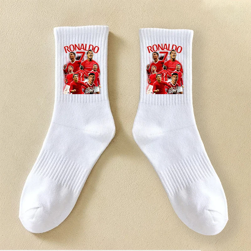 Cristiano Ronaldo Kids Long Socks CR7 Fashion Printed Hosiery Summer Breathable Thin Socks Outdoor Sports Socks Birthday Gifts
