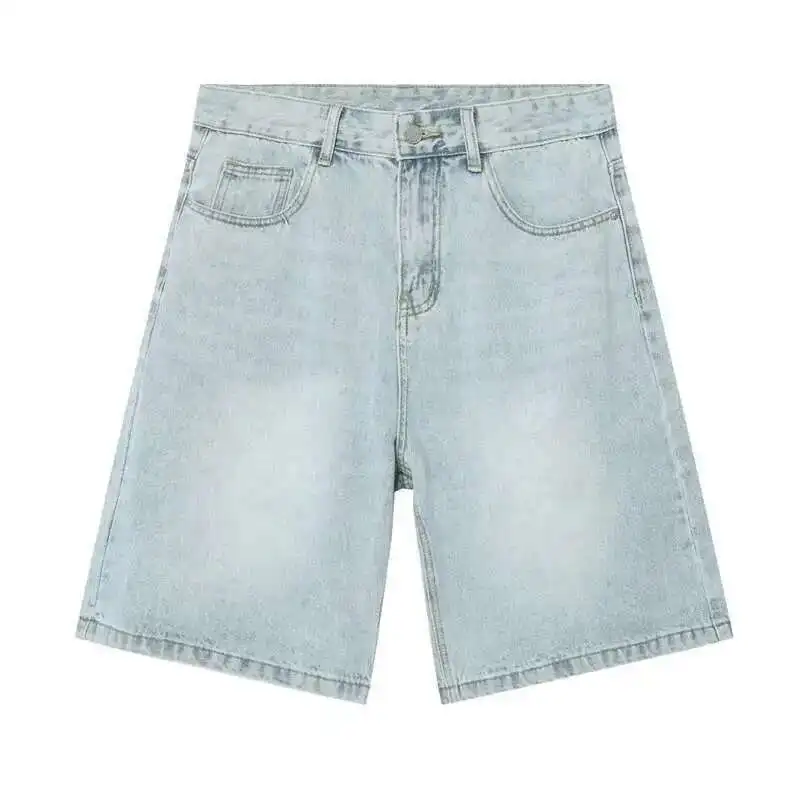 IEFB Summer Denim Shorts Men's Loose Korean Style Retro Short Jeans Fashion Washed Casual Knee Length Pant New Streetwear 9A8588