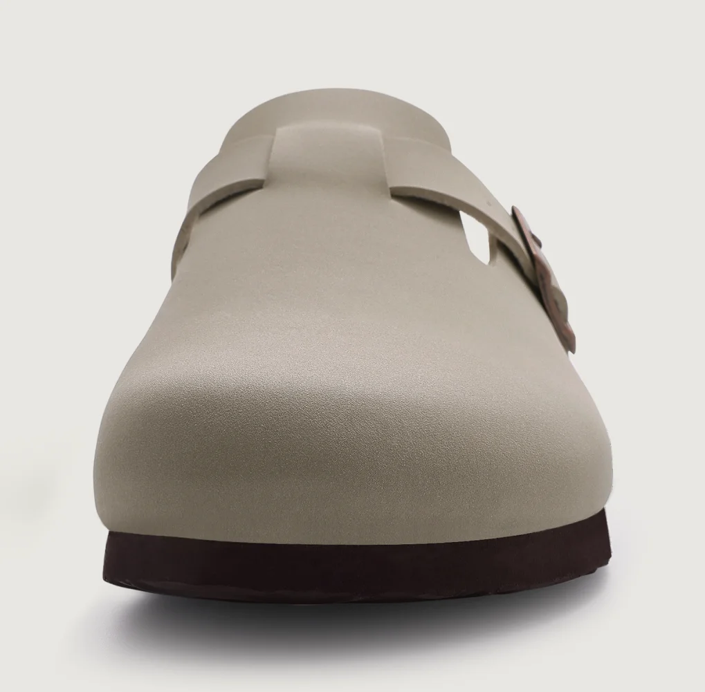 Kidmi New Faux Suede Clogs for Women Men Clogs Soft Cork Footbed Mules Comfort Potato Shoes with Arch Support Beach Sandals