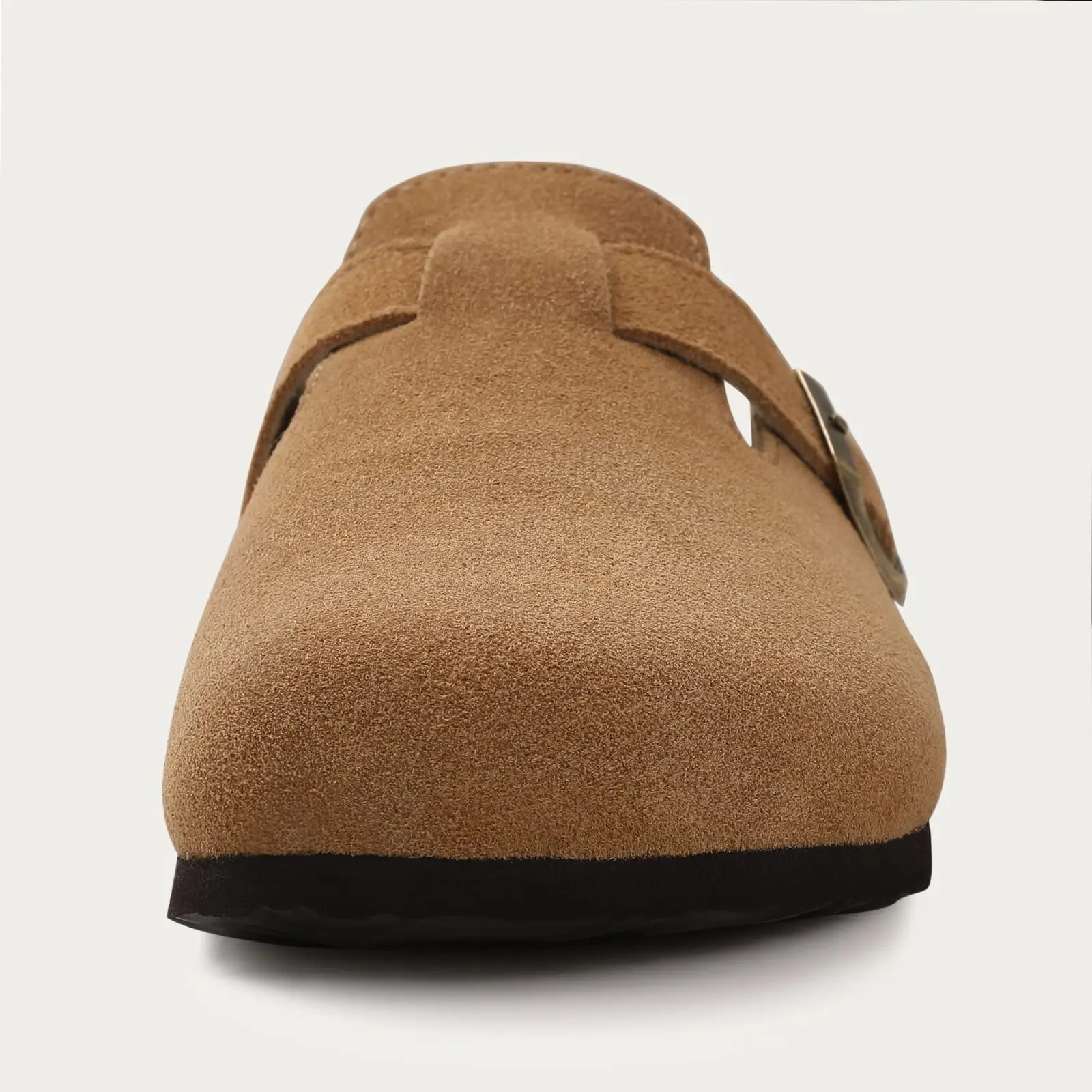 Kidmi New Faux Suede Clogs for Women Men Clogs Soft Cork Footbed Mules Comfort Potato Shoes with Arch Support Beach Sandals