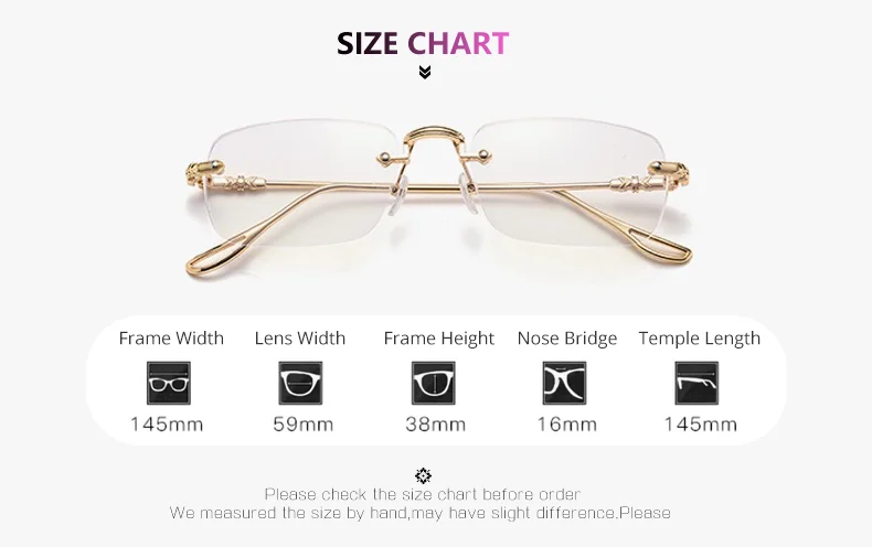 Luxury Photochromic Sunglasses Women Prescription Glasses Graduated Lenses Minus Anti Blue Computer Glasses Transparent Rimless