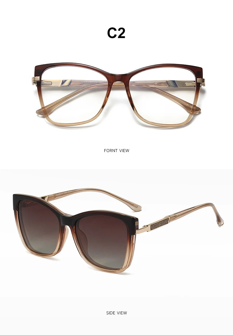 VICKY Fashion New Design TR90 Polarized Magnetic Clip-on Sunglasses Men and Women Polarized Sunglasses Optical Myopia Glasses