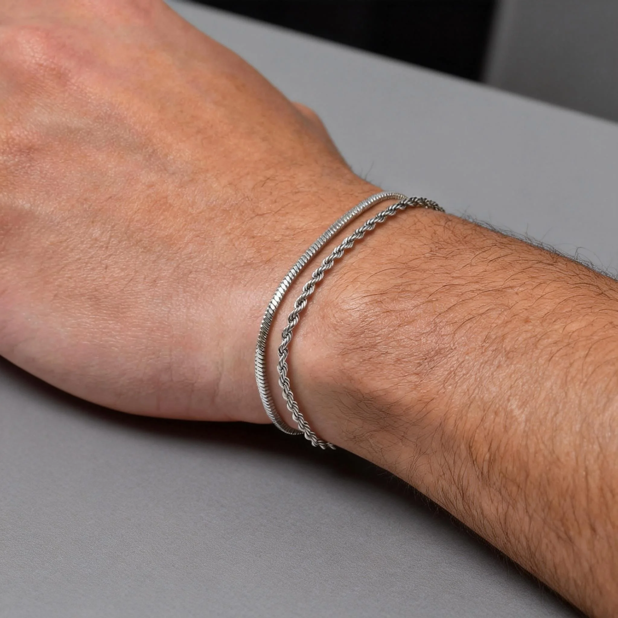 1/2/3pcs Chain Bracelet for Men Women,Stainless Steel Twisted Rope Cuban Chain Wristband,Hip Hop Minimalist Jewelry Gift