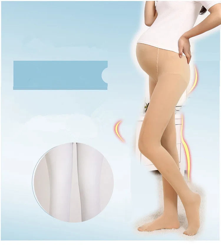 Spring Autumn Velevt Tights For Pregnant Women Adjustable High Waist Maternity Pantyhose U-shaped Belly Support Sock