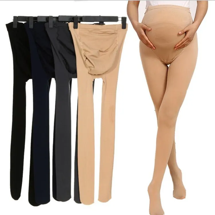 Spring Autumn Velevt Tights For Pregnant Women Adjustable High Waist Maternity Pantyhose U-shaped Belly Support Sock
