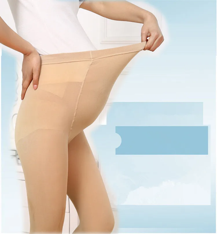 Spring Autumn Velevt Tights For Pregnant Women Adjustable High Waist Maternity Pantyhose U-shaped Belly Support Sock