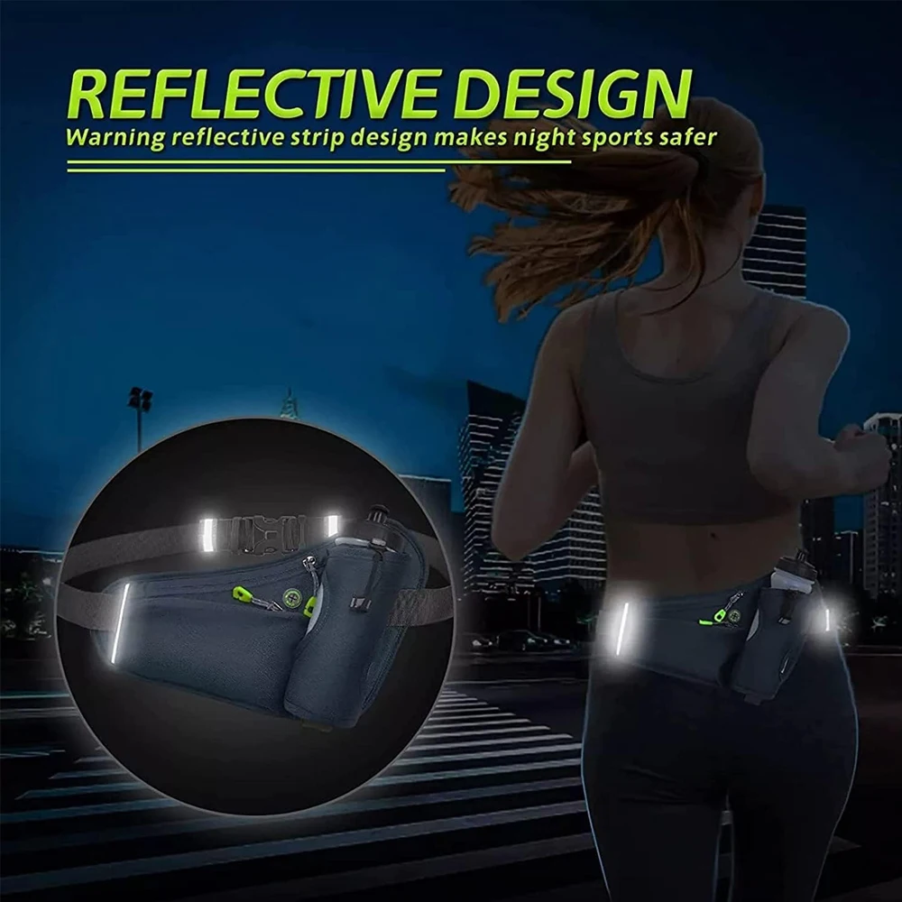 Fanny Pack with Water Bottle Holder Crossbody Bag with Extension Strap Running Belt Hydration Waist Pack for Walking Running