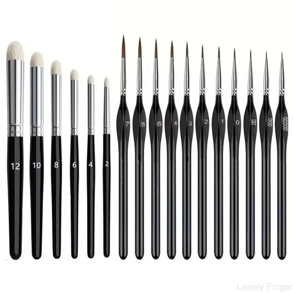 Miniature Paint Brushes Drybrush Set, Acrylic Paint Brushes for Oil, Watercolors, Tabletop, Figurine