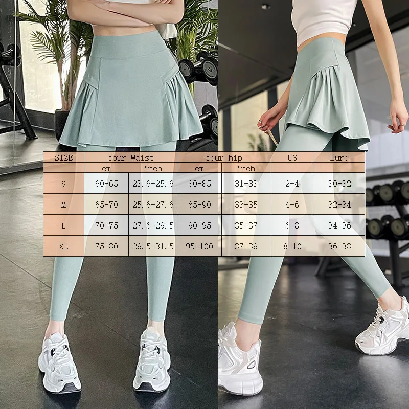 Aiithuug Side Ruched Women Tennis Skirted Leggings with Pockets Capris Yoga Leggings with Skirts Tennis Pickleball Clothing
