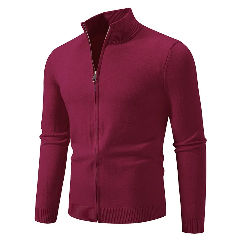Animal Game Men's Zipper SweatCoats Casual Cardigan Sweaters Stand Cold Blouse Knitwear Winter Outdoor Jumper Warm Streetwear