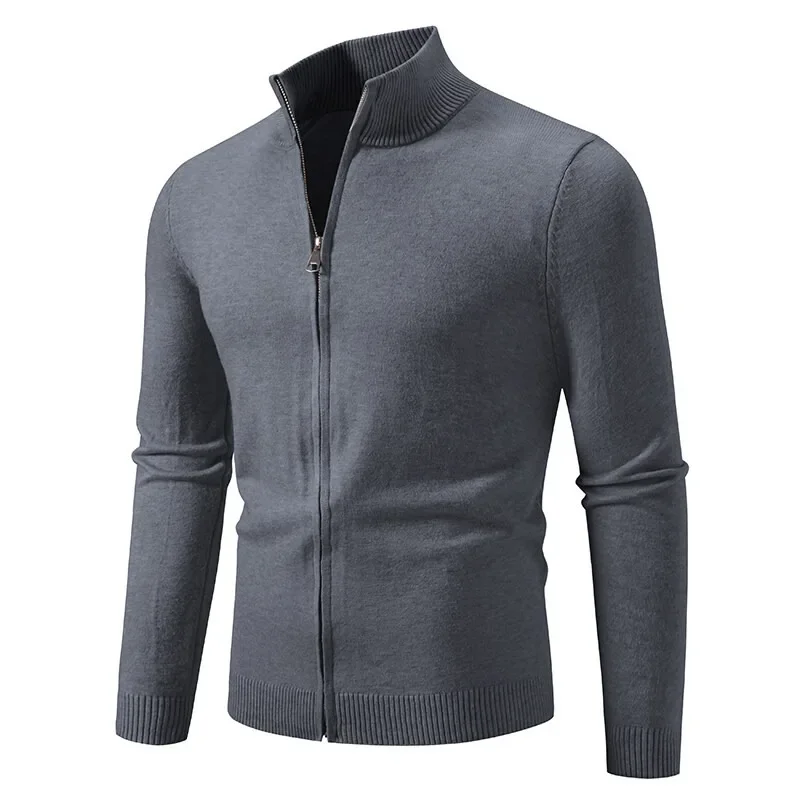 Animal Game Men's Zipper SweatCoats Casual Cardigan Sweaters Stand Cold Blouse Knitwear Winter Outdoor Jumper Warm Streetwear
