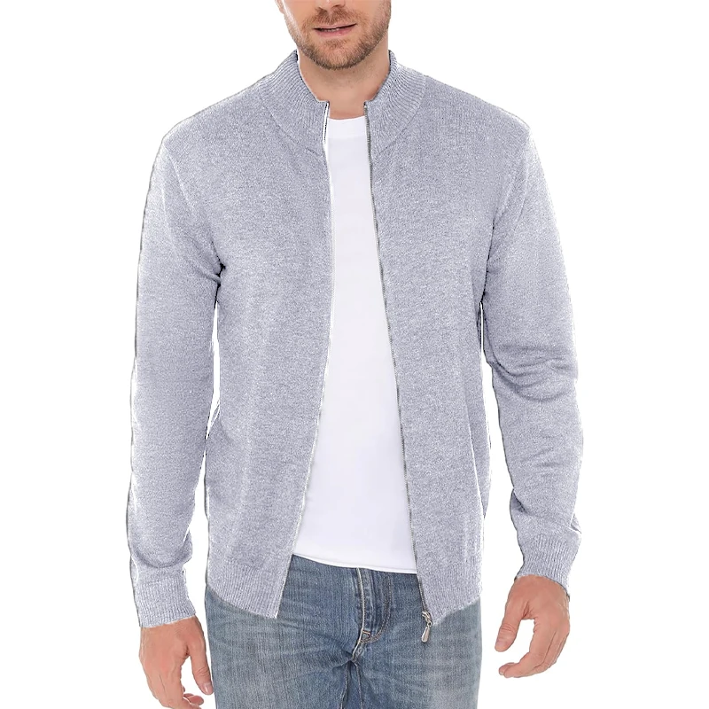 Animal Game Men's Zipper SweatCoats Casual Cardigan Sweaters Stand Cold Blouse Knitwear Winter Outdoor Jumper Warm Streetwear