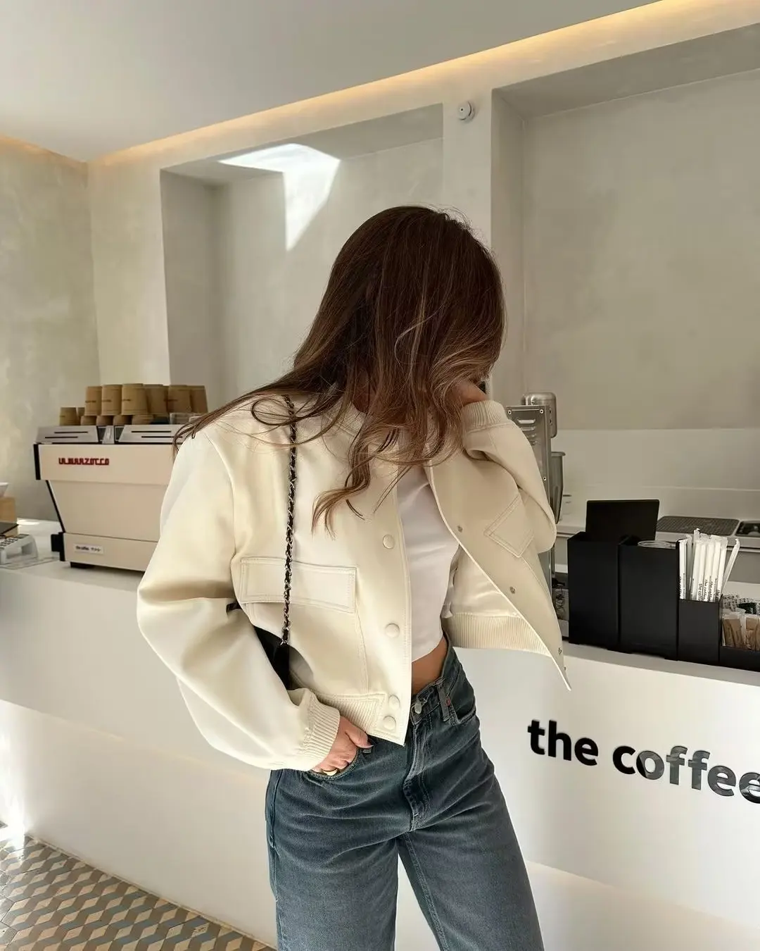 Women Fashion Jacket Solid Color Coat Autumn Winter Button Baseball Aviator Cropped Jackets For Women Long Sleeve Crop Outerwear