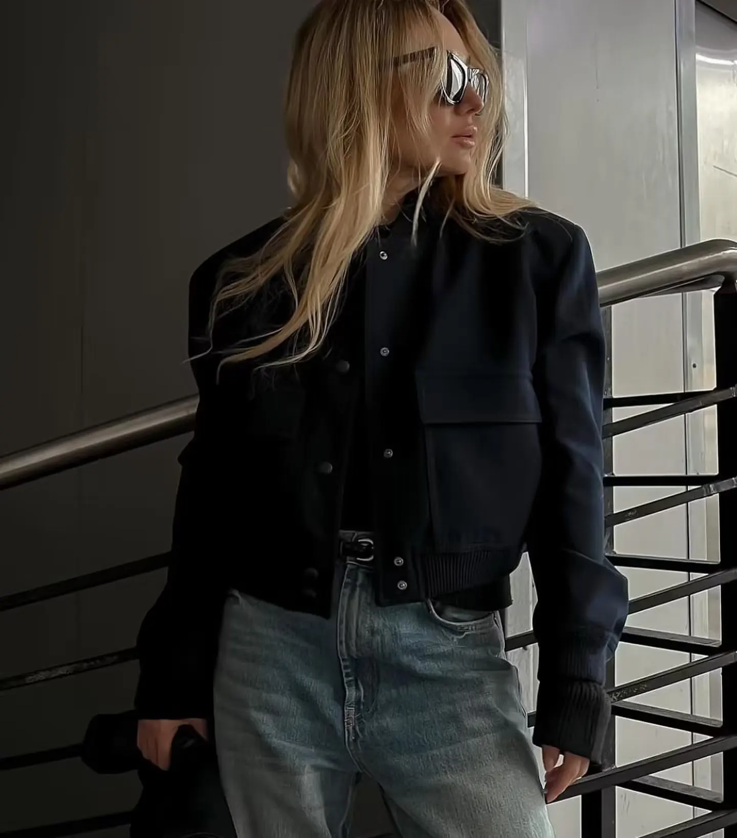 Women Fashion Jacket Solid Color Coat Autumn Winter Button Baseball Aviator Cropped Jackets For Women Long Sleeve Crop Outerwear