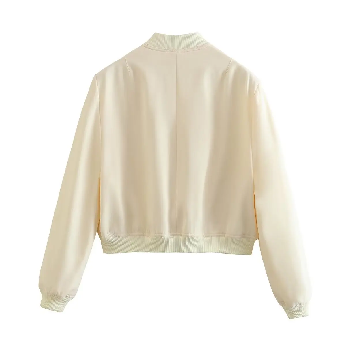 Women Fashion Jacket Solid Color Coat Autumn Winter Button Baseball Aviator Cropped Jackets For Women Long Sleeve Crop Outerwear