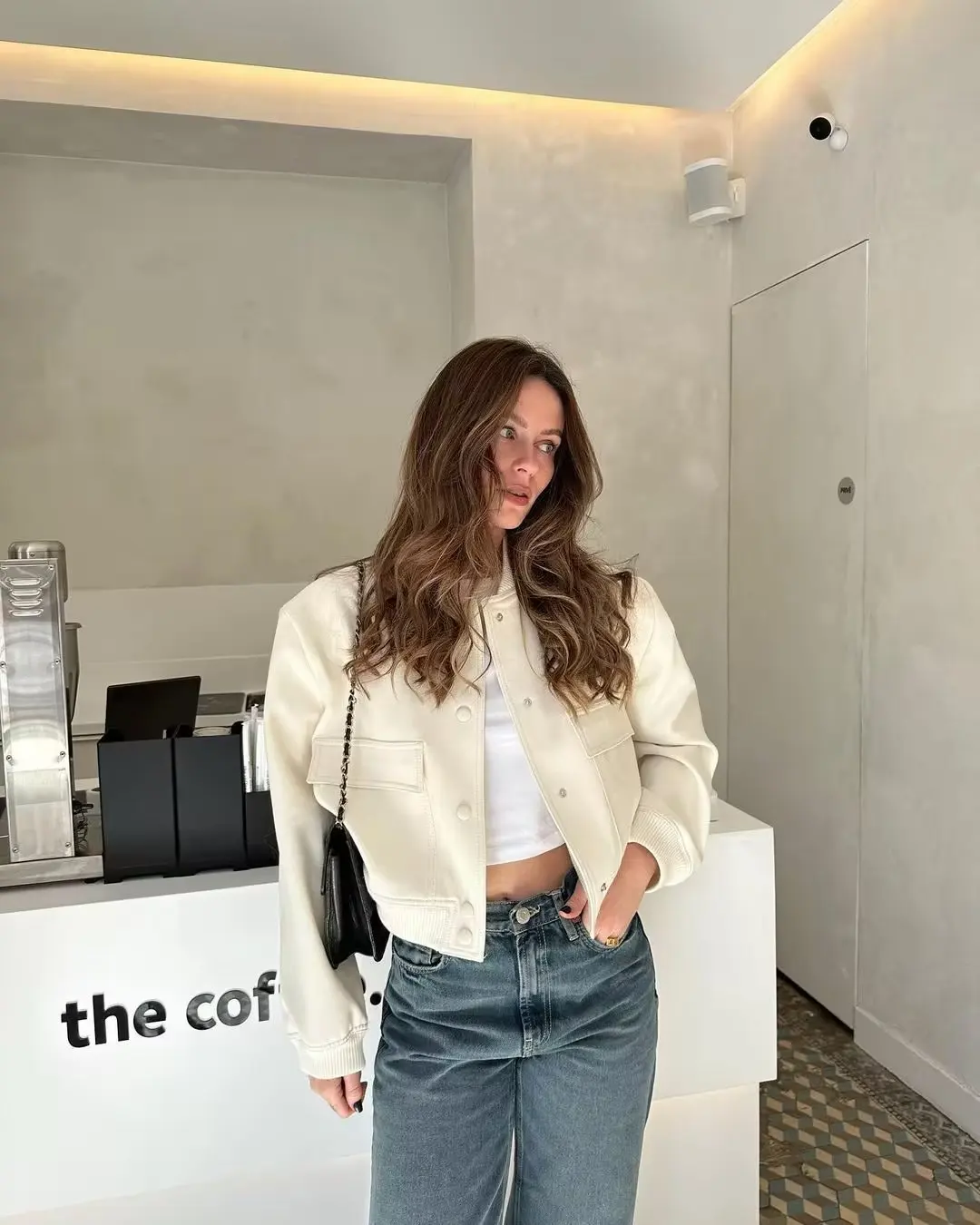 Women Fashion Jacket Solid Color Coat Autumn Winter Button Baseball Aviator Cropped Jackets For Women Long Sleeve Crop Outerwear