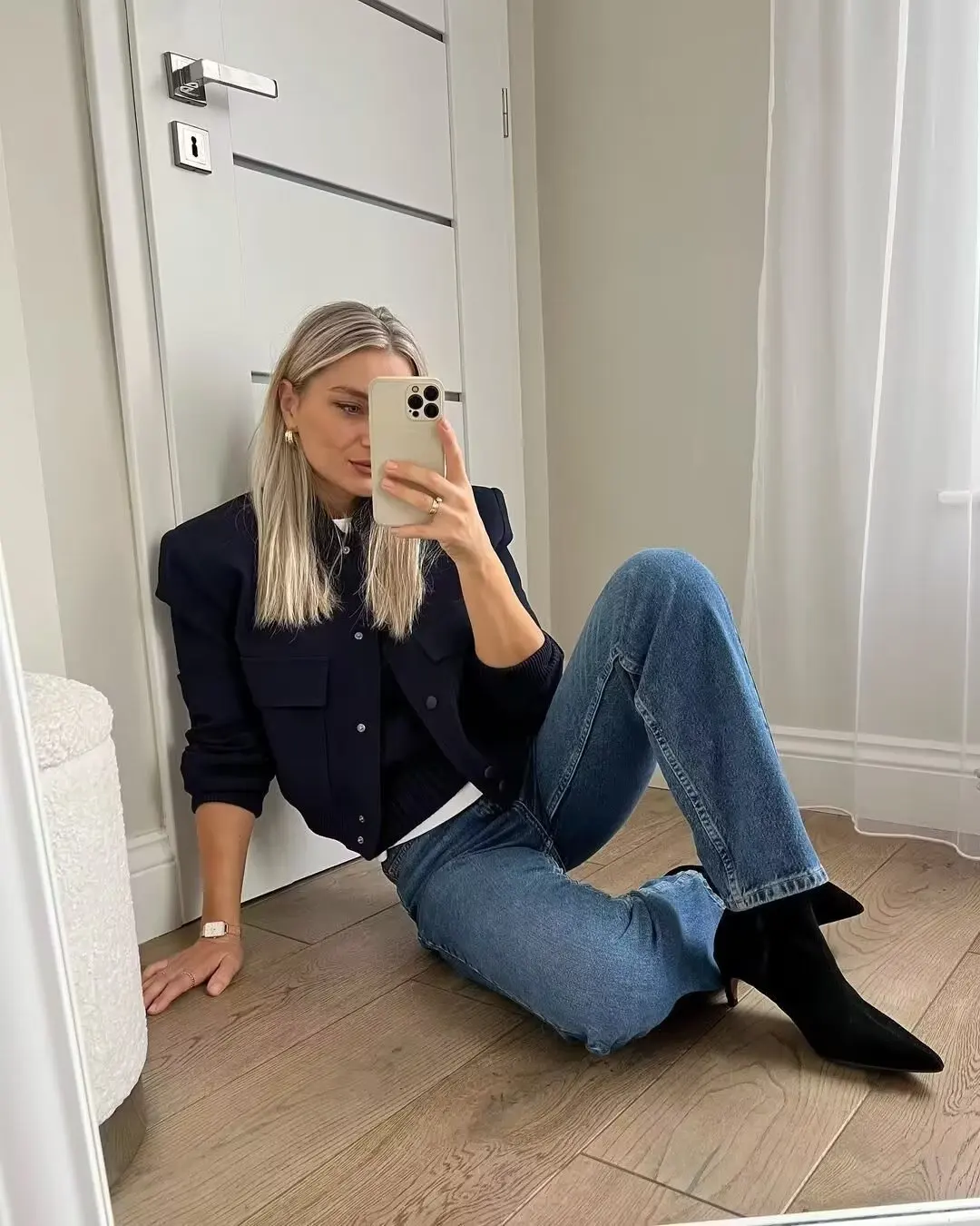 Women Fashion Jacket Solid Color Coat Autumn Winter Button Baseball Aviator Cropped Jackets For Women Long Sleeve Crop Outerwear