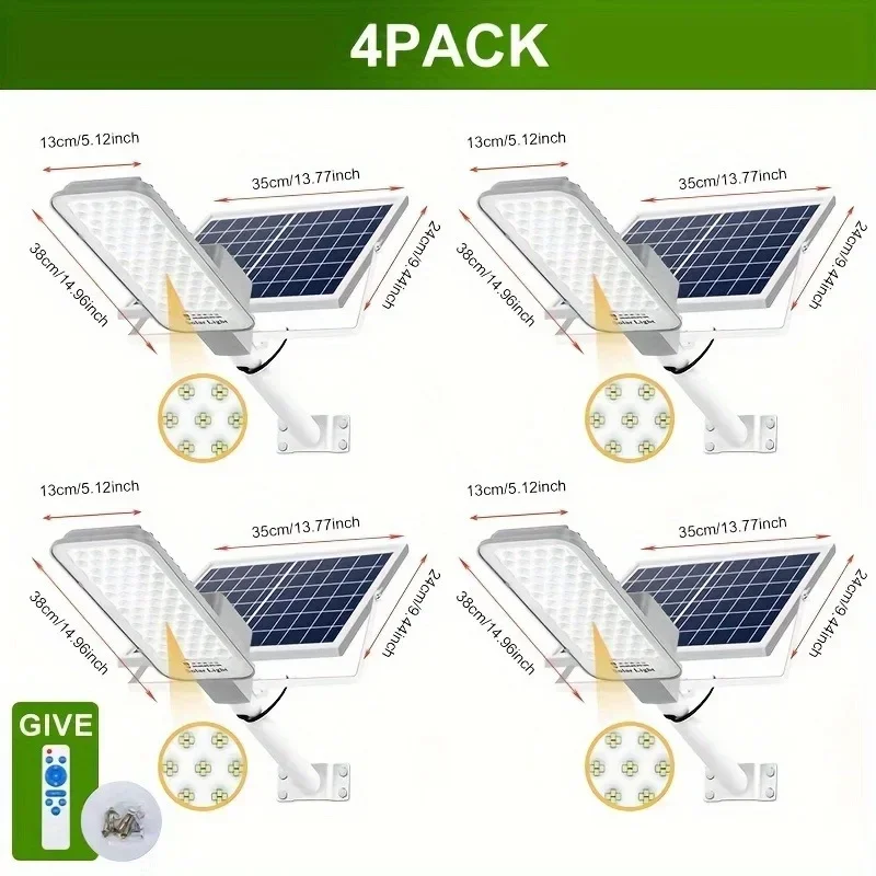 Swiatla Solar Street Lights Outdoor, 1000W Dusk to Dawn Security Lamp with 6000mAh Battery 128 LEDs Ultra Bright Solar Powered Area Light IP66 Waterproof for Driveway, Garden, Street, Patio, Yard, Pathway, Garage, Parking Lot, Basketball Court, Wall Mount