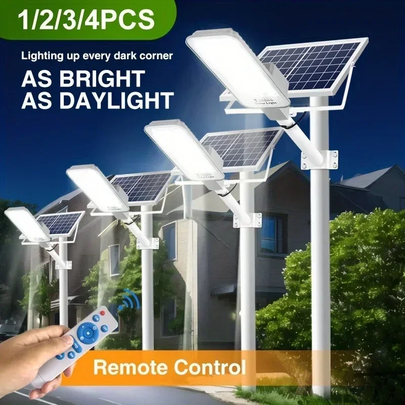 Swiatla Solar Street Lights Outdoor, 1000W Dusk to Dawn Security Lamp with 6000mAh Battery 128 LEDs Ultra Bright Solar Powered Area Light IP66 Waterproof for Driveway, Garden, Street, Patio, Yard, Pathway, Garage, Parking Lot, Basketball Court, Wall Mount