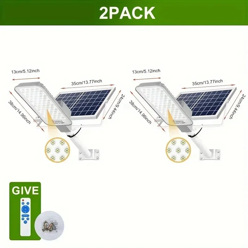 Swiatla Solar Street Lights Outdoor, 1000W Dusk to Dawn Security Lamp with 6000mAh Battery 128 LEDs Ultra Bright Solar Powered Area Light IP66 Waterproof for Driveway, Garden, Street, Patio, Yard, Pathway, Garage, Parking Lot, Basketball Court, Wall Mount