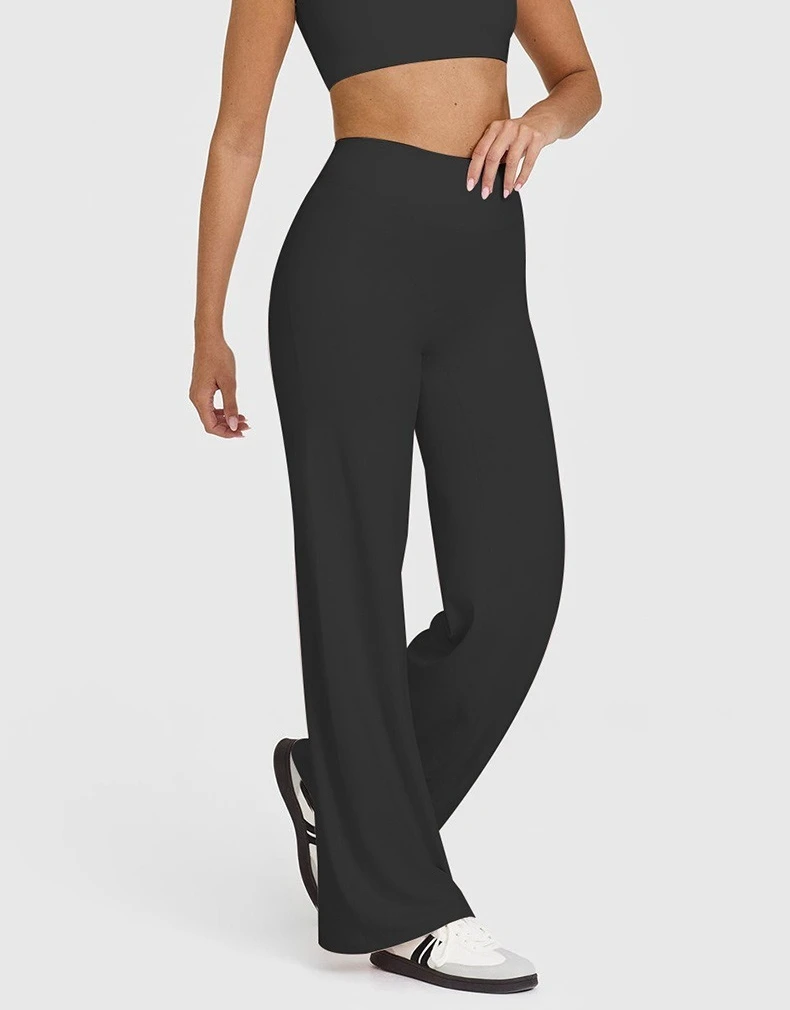 STOUREG Sport Trousers Straight-Leg Pants Ultra Soft Butter Fabric Women's Mid-Waist Yoga Pants GYM Naked Feel Pilates Running