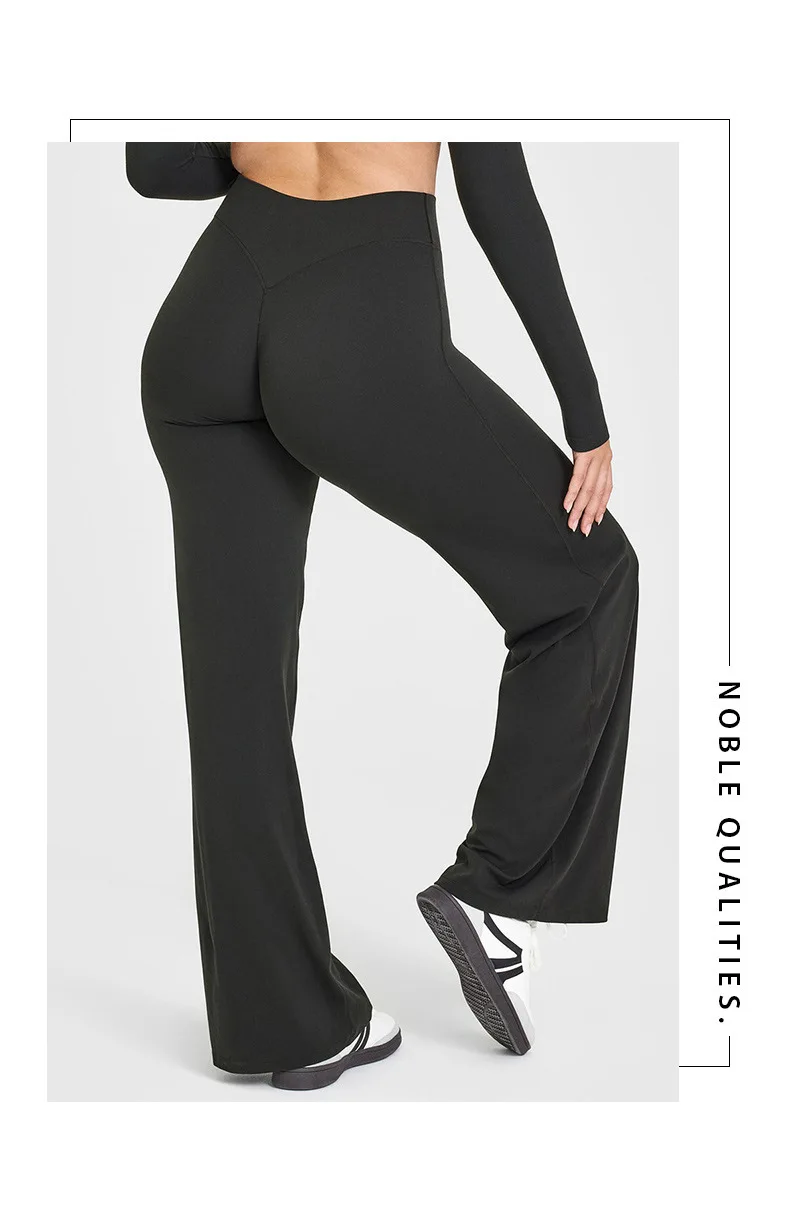 STOUREG Sport Trousers Straight-Leg Pants Ultra Soft Butter Fabric Women's Mid-Waist Yoga Pants GYM Naked Feel Pilates Running